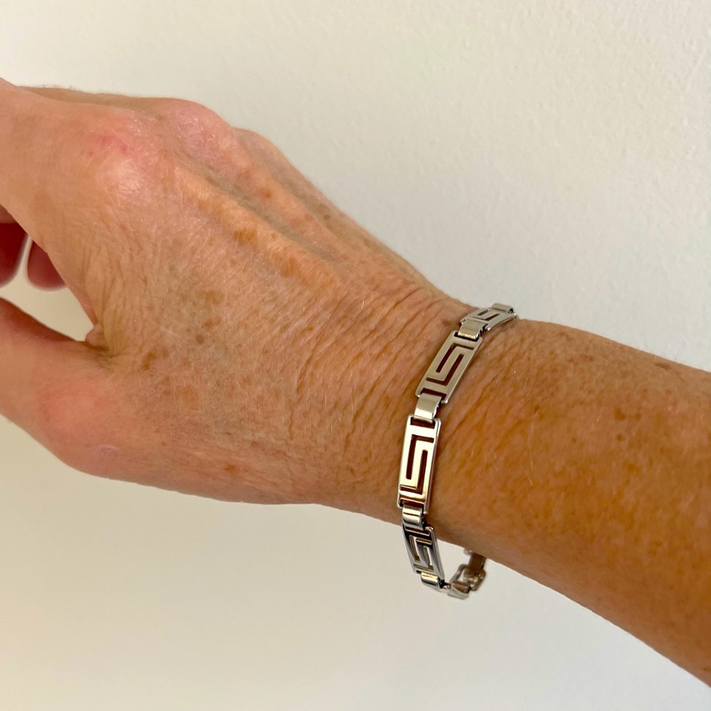 Silver Greek Key Bracelet